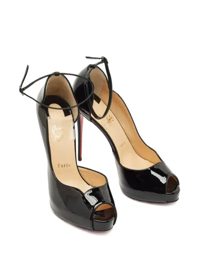 Pre-owned Christian Louboutin Buckle-strap Patent Leather Pumps In Black