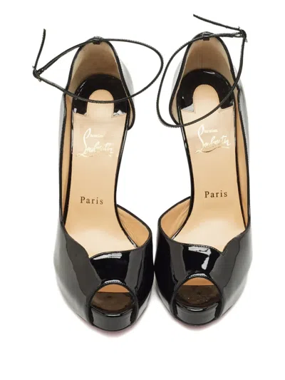 Pre-owned Christian Louboutin Buckle-strap Patent Leather Pumps In Black