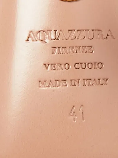 Pre-owned Aquazzura Yes Darling Crossover Embellished Heel Sandals In Blue