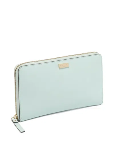 Pre-owned Kate Spade Newburry Lane Talla Leather Wallet In Blue