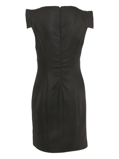 Pre-owned Versace Wool Embellishment Dress In Black