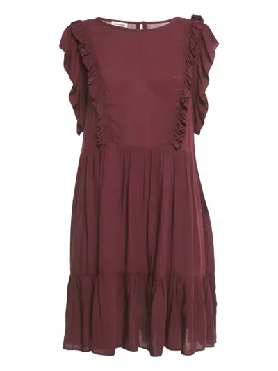 Pre-owned Zadig & Voltaire Rousseau Ruffled Dress In Red