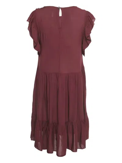 Pre-owned Zadig & Voltaire Rousseau Ruffled Dress In Red