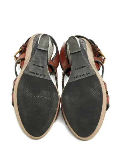 Pre-owned Burberry Check-pattern Sandals In Neutral