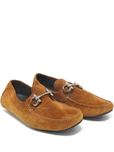 Pre-owned Ferragamo Parigi Loafers In Brown