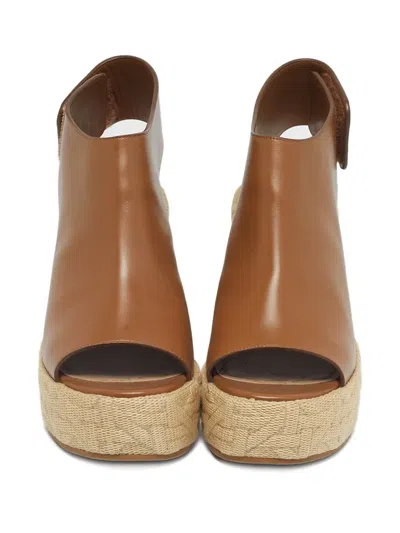 Pre-owned Dior Attitude Leather Wedge Sandals In Brown