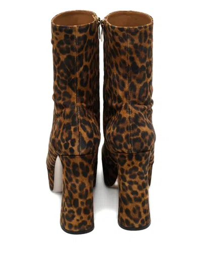 Pre-owned Gianvito Rossi Holly Leopard-print Ankle Boots In Brown