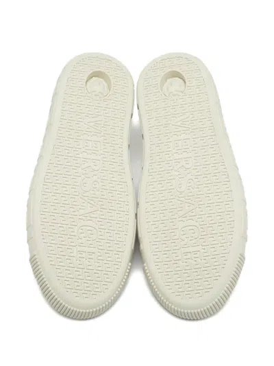 Pre-owned Versace Barocco-print Greca Sneakers In Yellow