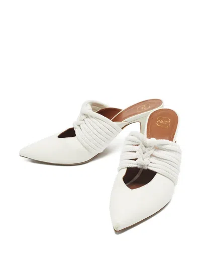 Pre-owned Malone Souliers Leather Mules In White