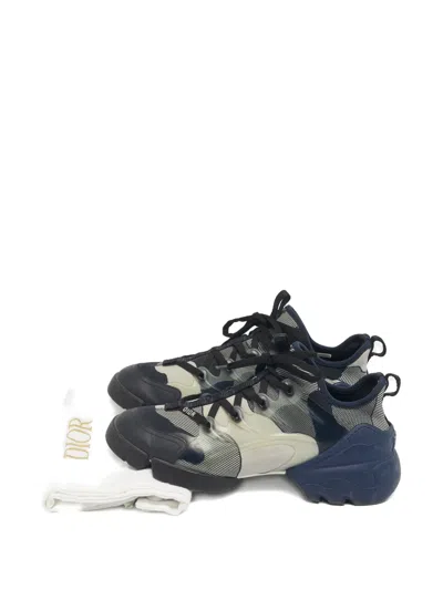 Pre-owned Dior D-connect Lace-up Sneakers In Neutral