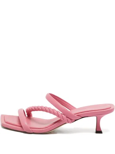 Pre-owned Jimmy Choo Diosa Twisted Leather Sandals In Pink