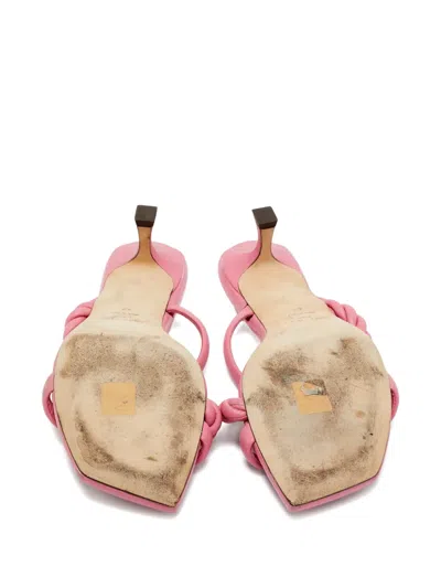 Pre-owned Jimmy Choo Diosa Twisted Leather Sandals In Pink