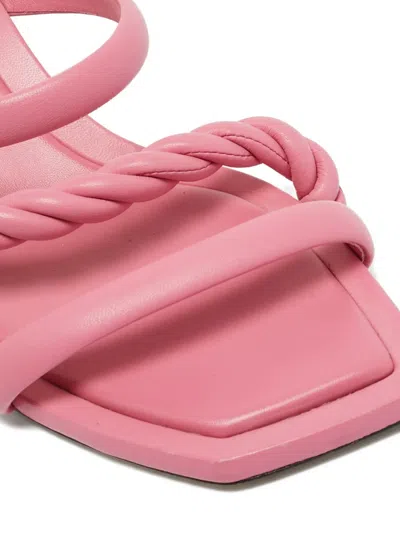 Pre-owned Jimmy Choo Diosa Twisted Leather Sandals In Pink