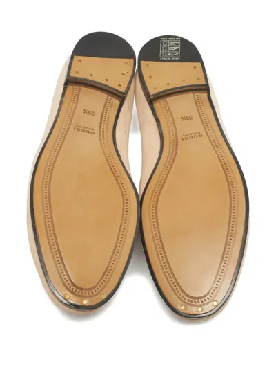 Pre-owned Gucci Jordaan Suede Loafers In Pink