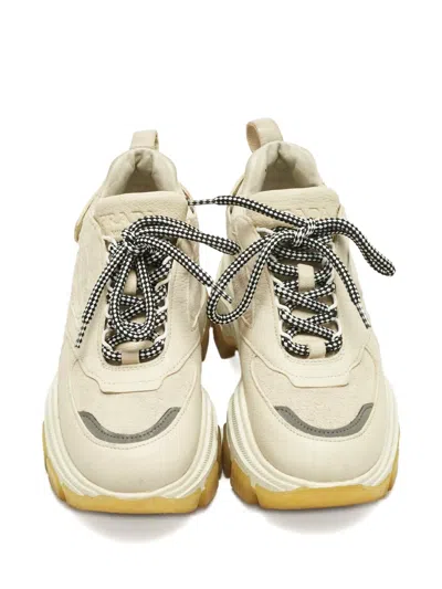 Pre-owned Prada 1210283 Suede Trainers In Neutral