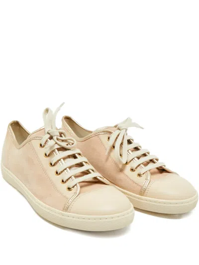Pre-owned Tod's Leather Suede Lace-up Shoes In Neutral