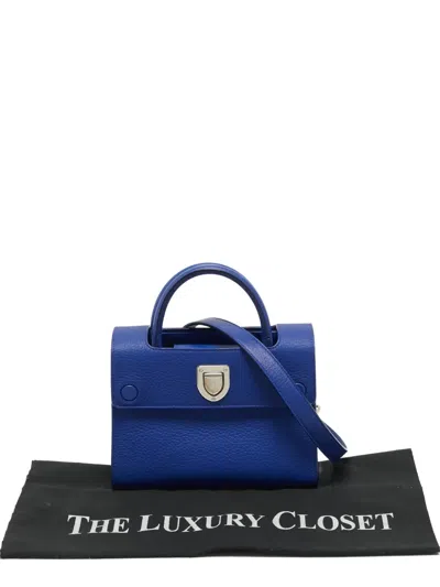 Pre-owned Dior 2016 Mini Ever Leather Tote Bag In Blue