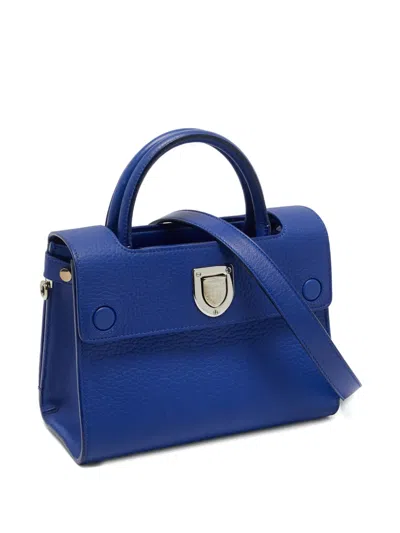 Pre-owned Dior 2016 Mini Ever Leather Tote Bag In Blue