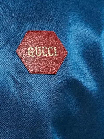 Pre-owned Gucci Lettering Zip Jacket In Blue