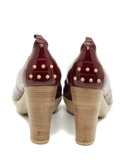 Pre-owned Tod's Block-heel Pumps In Red