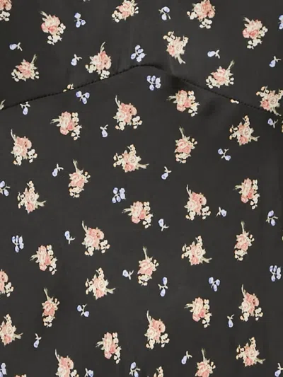 Pre-owned Maje Floral-print Midi Dress In Black