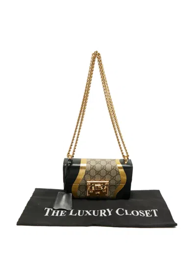 Pre-owned Gucci Canvas Shoulder Bag In Black