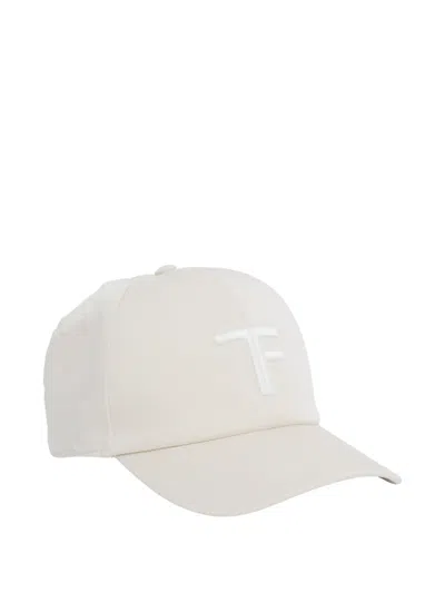Tom Ford Leather-trimmed Logo-embroidered Cotton-twill Baseball Cap In Neutral