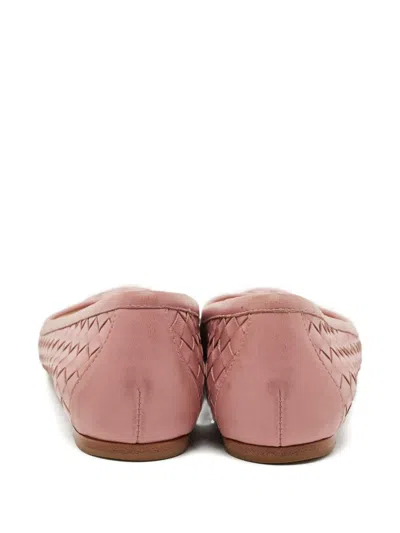 Pre-owned Bottega Veneta Intrecciato Leather Ballet Flats In Pink