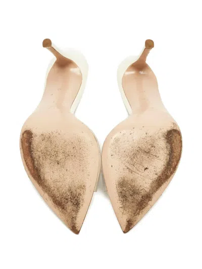 Pre-owned Gianvito Rossi Elle Pointed Sandals In White