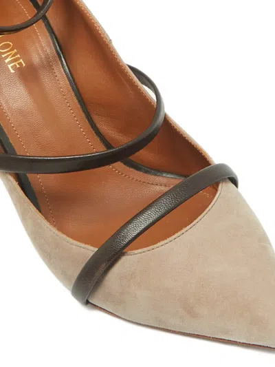 Pre-owned Malone Souliers Robyn Suede Ankle-strap Pumps In Neutral