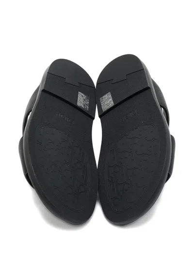 Pre-owned Dior Alias Leather Slide In Black