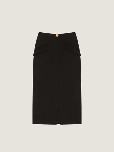Givenchy Midi Skirt In Wool In Black