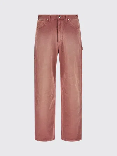 Auralee Garment-dyed Workwear Trousers In Pink
