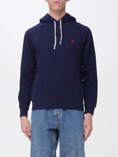 Polo Ralph Lauren Logo Hoodie In Blue