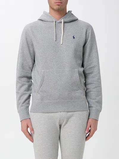 Polo Ralph Lauren Classic Pullover Hoodie With Drawstring In Gray