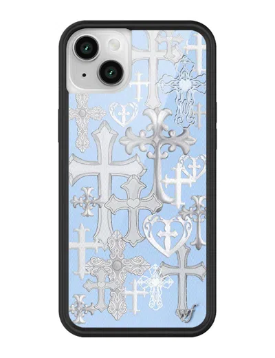 Wildflower Cross Girl Iphone Case In Blue
