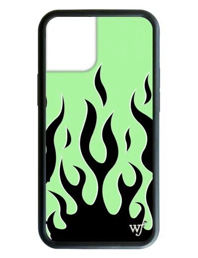 Wildflower Flames Neon Iphone Case In Green