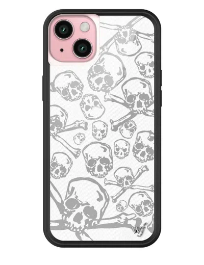 Wildflower Skull Girl Iphone Case In White