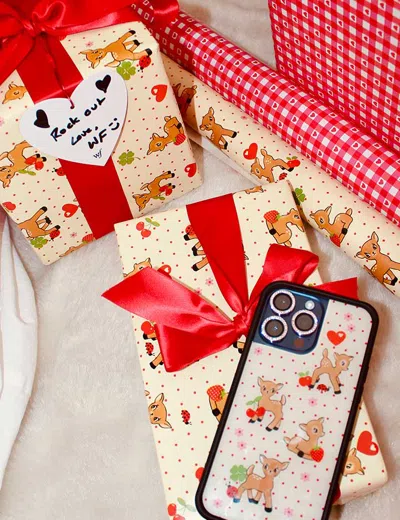 Wildflower Oh Deer And Red Gingham Hearts Gift Wrap - 2 Pack