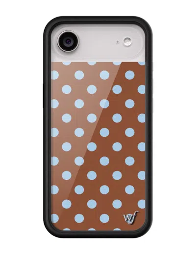 Wildflower Polka Dot Brown And Blue Iphone Case