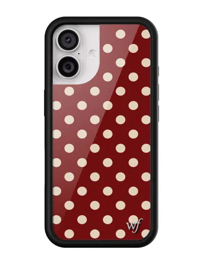 Wildflower Polka Dot Burgundy And Cream Iphone Case