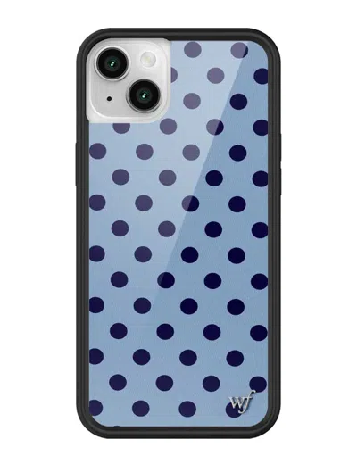 Wildflower Polka Dot Blue And Navy Blue Iphone Case