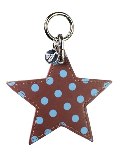 Wildflower Polka Dot Star Charm Brown And Blue