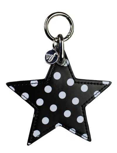 Wildflower Polka Dot Star Charm Black And White