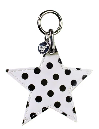 Wildflower Polka Dot Star Charm White And Black