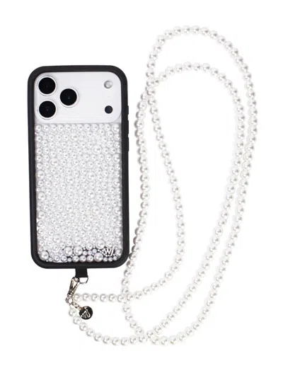 Wildflower Pearl Crossbody White In Gray