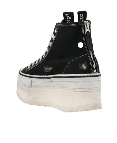 R13 Courtney Platform Sneakers In Black
