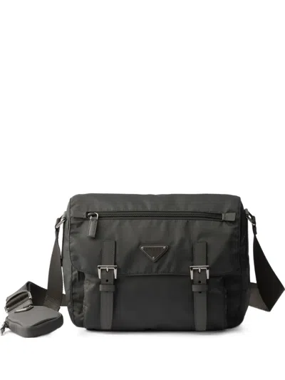 Prada Logo-detail Cross Body Bag In Gray
