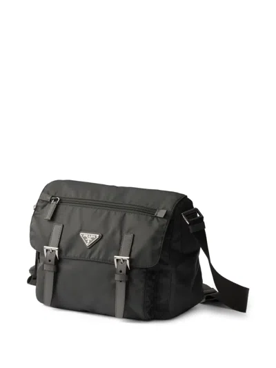 Prada Logo-detail Cross Body Bag In Gray