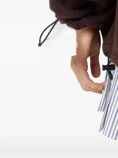 Miu Miu Logo-embroidered Jacket In Brown